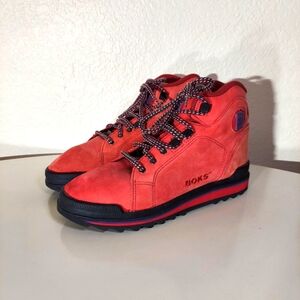 Reebok BOKS Vintage Red Suede/Fabric Lace Up Hiking Ankle Boots Women's Size 7